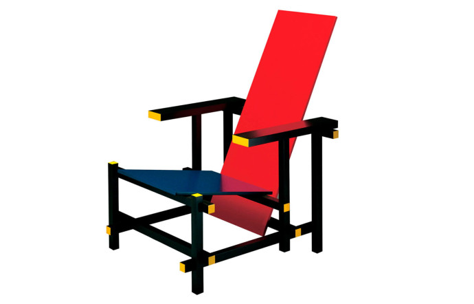 « Chaise rouge et bleu », design Gerrit Rietveld, 1918.