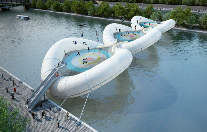 Le pont-trampoline, imaginé pour Paris par l’atelier Zündel Cristea.