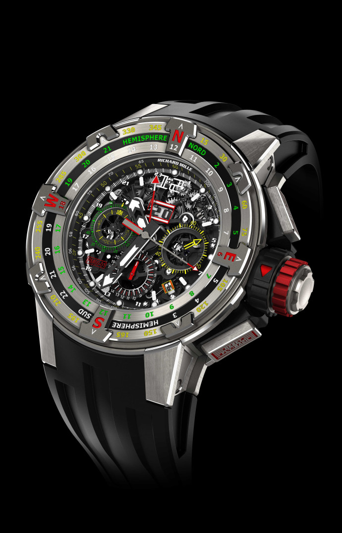 La montre « RM 60-01 Chronographe Flyback Régate » de Richard Mille est la toute première montre consacrée à la navigation en haute mer.