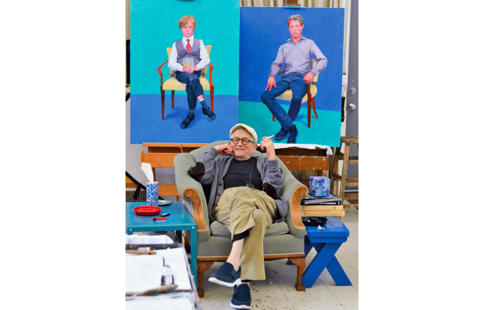 David Hockney dans son studio de Los Angeles, le 1er mars 2016.