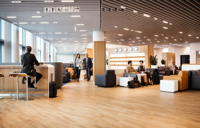 Le business-lounge Lufthansa, à Francfort.