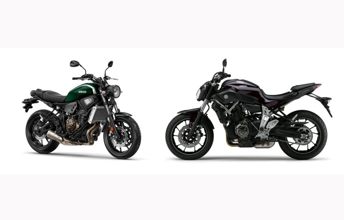 A gauche, la R1, n°1 des ventes de motos sportives de plus de 125 cm3 et à droite, la MT 07, n°1 des ventes de motos de plus de 125 cm3.