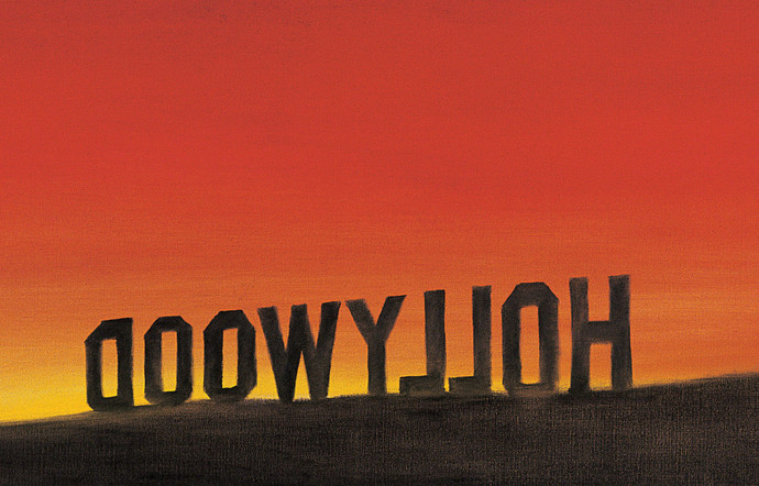 "The Back of Hollywood", Ed Ruscha, 1977 Huile sur toile 56 x 203 cm Collection macLYON