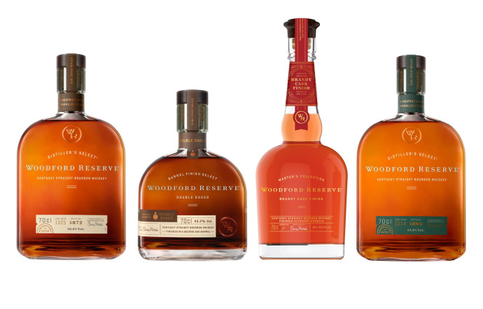 La gamme des whiskeys Woodford Reserve.