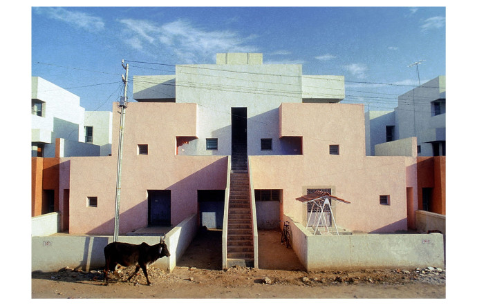 Résidence dans sa configuration originale avant d’être habitée. Housing for Life Insurance Corporation, Ahmedabad.