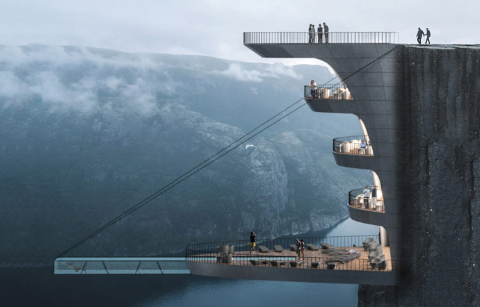 Norvège : un projet d’hôtel à 600 mètres au-dessus du Lysefjord