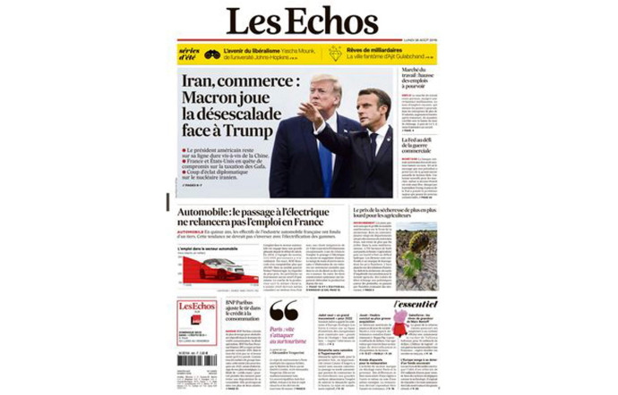 Couverture du magazine Les Echos.