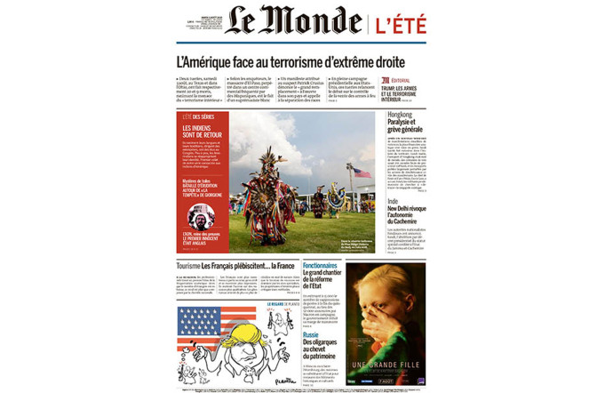 Couverture du journal Le Monde.