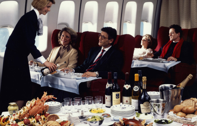 Champagne et homard au menu d’un vol Air France, en 1988, à bord d’un Boeing 747