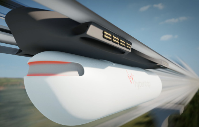 Le train supersonique Virgin Hyperloop.