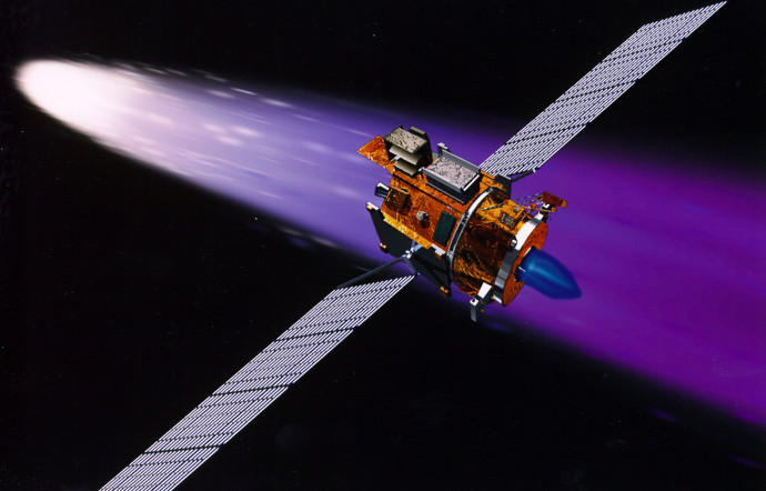 The Deep Space 1 probe, launched in 1998 by NASA, was the first to use an electric motor.